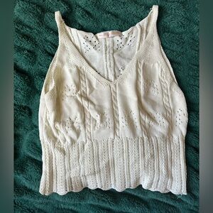 Elegant Cream Knit Tank Top